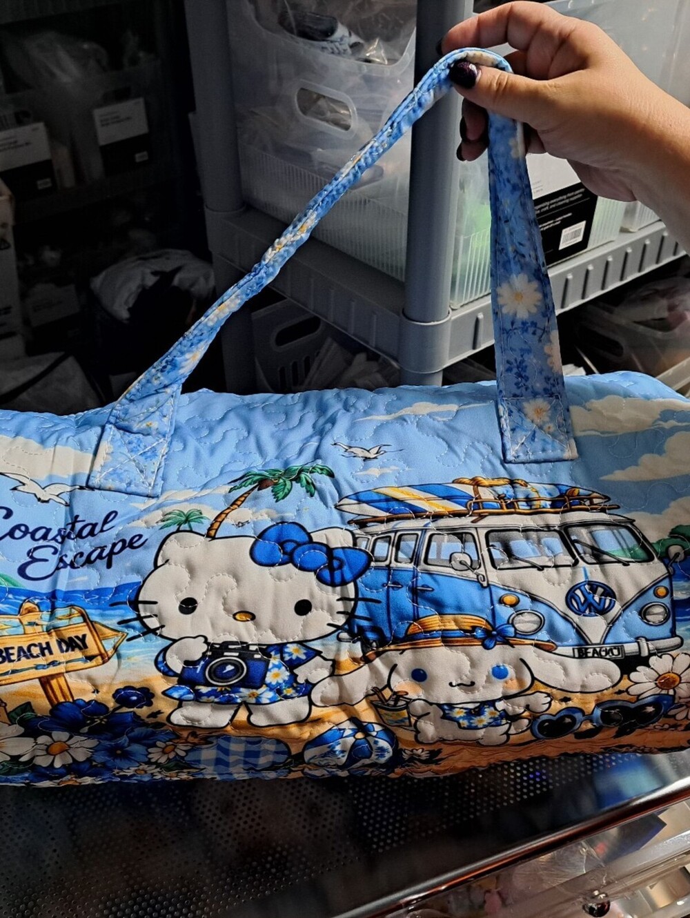Hello Kitty Coastal Escape Quilted Tote Bag - New Without Tags